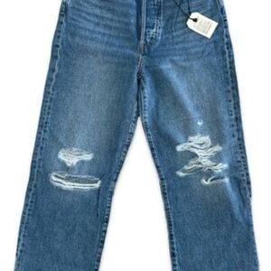Distressed Blue Jeans